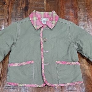 K. C. Parker Olive Green and Pink Reversible Barn Jacket